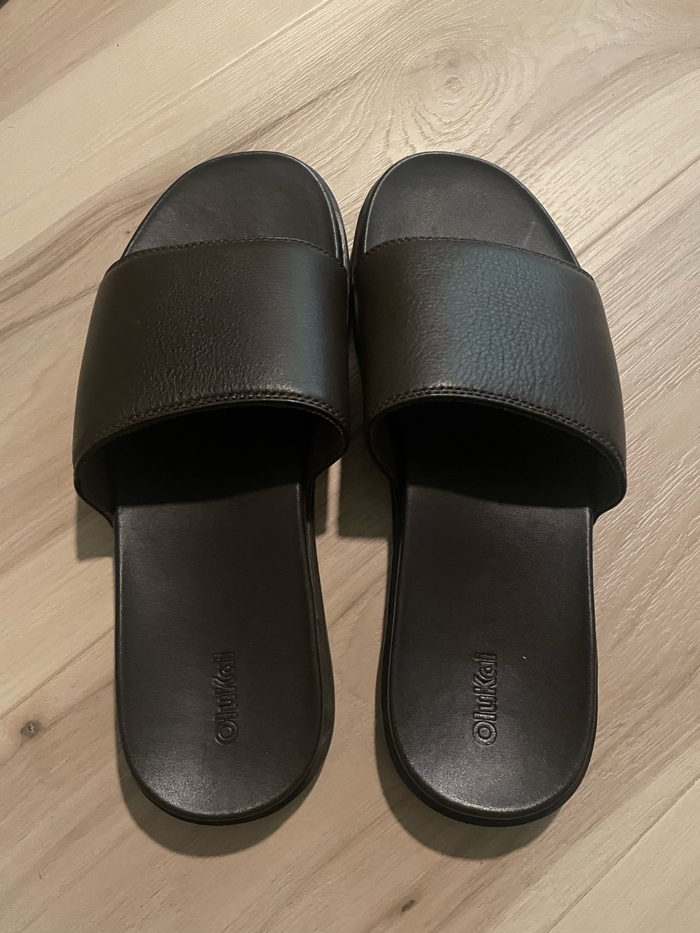 Men's Dark Brown Slide Sandals